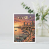 Manilabucht Philippinen Postkarte (Stehend Vorderseite)