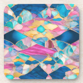 "Manilva" Blaurosa Sand zersplitterte Waves Getränkeuntersetzer (Vorderseite)