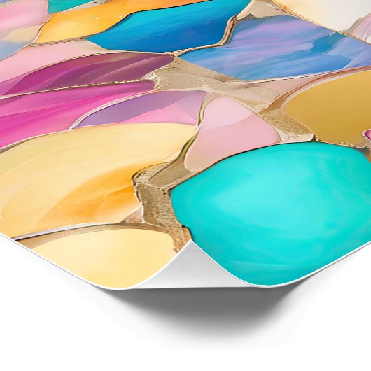 "Manilva" Blaurosa Sand zersplitterte Waves Poster (Ecke)