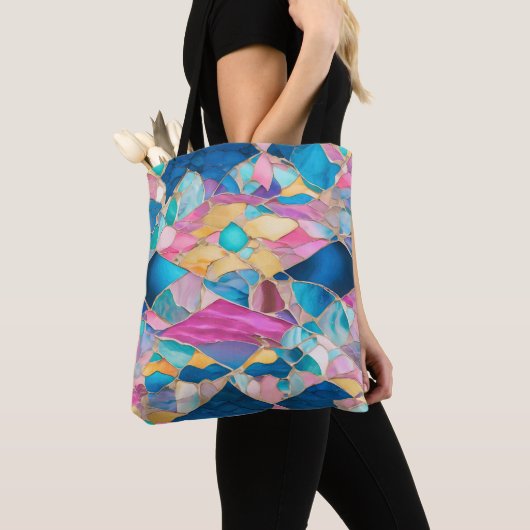 "Manilva" Blaurosa Sand zersplitterte Waves Tasche (Von Nahem)