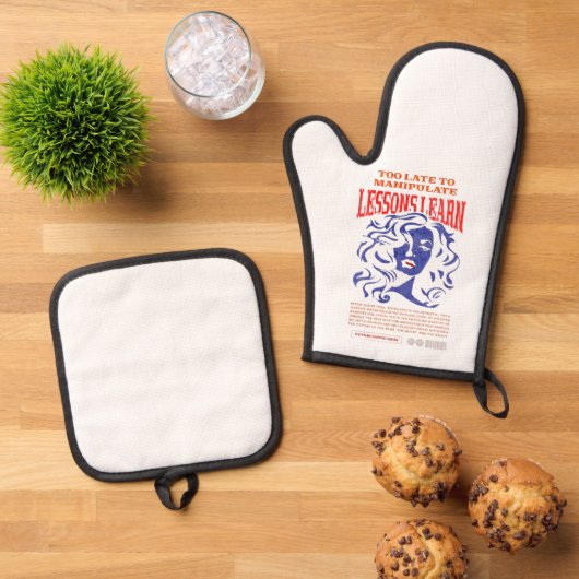 MANIPULATE LESSONS LEARN OVEN MITT AND POT HOLDER  OFENHANDSCHUH & Topflappen-Set (Oben Unten)
