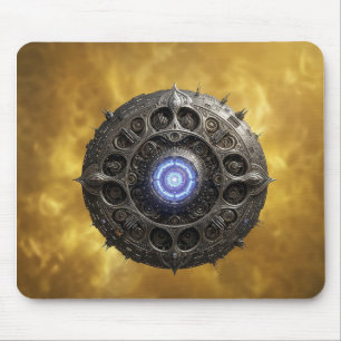 Manipulierte Julia-Fraktale auf goldenem Hintergru Mousepad