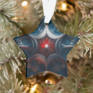 Manipuliertes Mandelbrot mit Sternexplosion Center Ornament