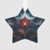 Manipuliertes Mandelbrot mit Sternexplosion Center Ornament (Rückseite)