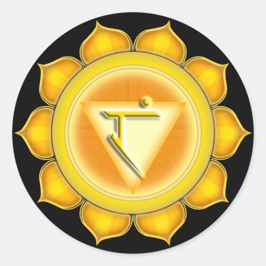 Manipura oder Solar Plexus der 3. Chakra Runder Aufkleber (Vorderseite)