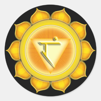 Manipura oder Solar Plexus der 3. Chakra Runder Aufkleber