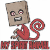 Manischer Maskierter Monkey-Geist-Tier Aufkleber (Vorderseite)