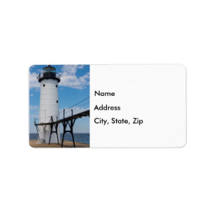 Manistee Lighthouse Address Label Adressaufkleber