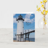 Manistee Lighthouse Denken Sie an Ihre Karte (Gelbe Blume)