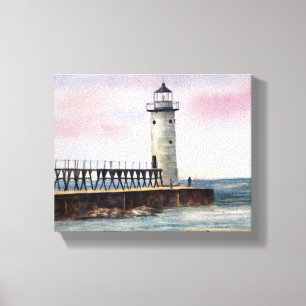 Manistee NordPierhead Leuchtturm StretchedCanvas Leinwanddruck