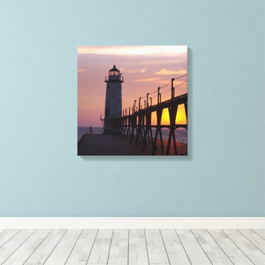 Manistee North Pierhead Leinwand (Insitu (Holzboden))