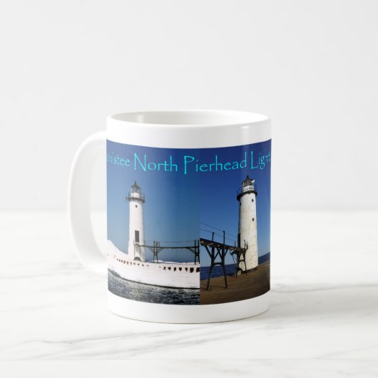 Manistee North Pierhead Light 3 Tasse (Vorderseite Links)