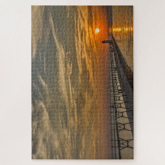 Manistee North Pierhead Light bei Sunset Puzzle (Vertikal)