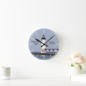 Manistee North Pierhead Light clock Runde Wanduhr (Zuhause)