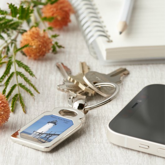 Manistee North Pierhead Light Metal Schlüsselkette Schlüsselanhänger (Seite)