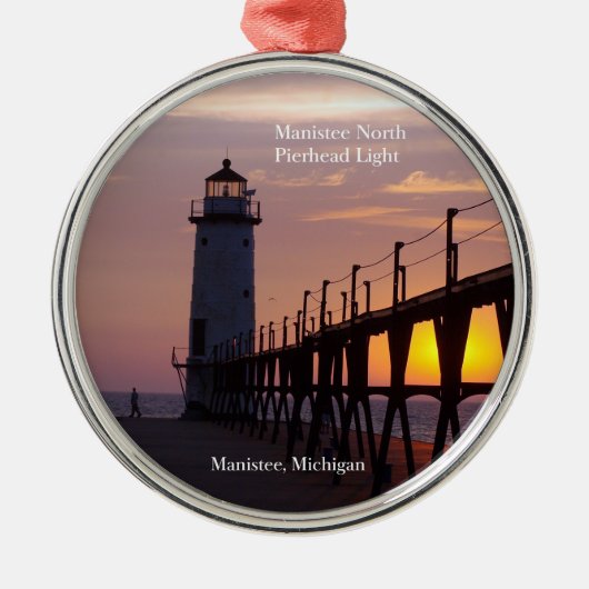 Manistee North Pierhead Light Ornament Aus Metall (Vorne)