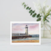 Manistee North Pierhead Light Postcard Postkarte (Stehend Vorderseite)