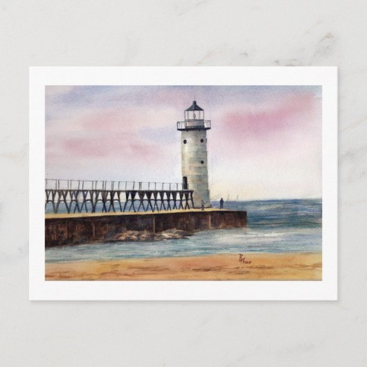 Manistee North Pierhead Light Postcard Postkarte (Vorderseite)