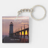 Manistee North Pierhead Light Schlüsselkette Schlüsselanhänger (Rückseite)