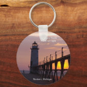 Manistee North Pierhead Light Schlüsselkette Schlüsselanhänger (Vorderseite)