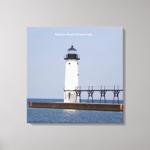 Manistee North Pierhead Light Square Canvas print Leinwanddruck