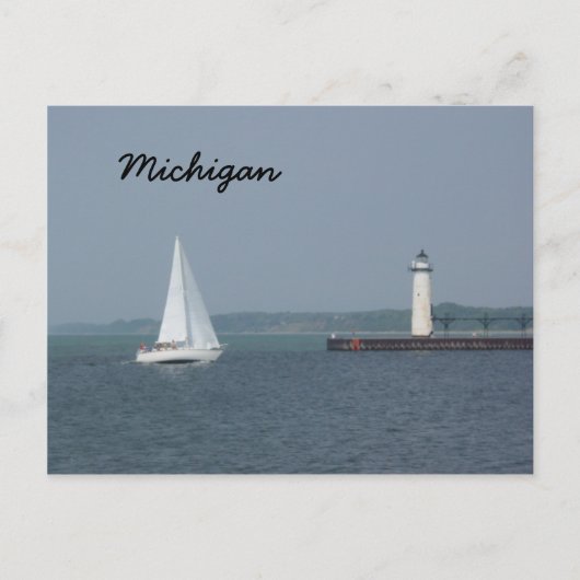Manistee Pierhead Light Postkarte (Vorderseite)