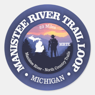 Manistee River Loop Trail (rd2) Runder Aufkleber