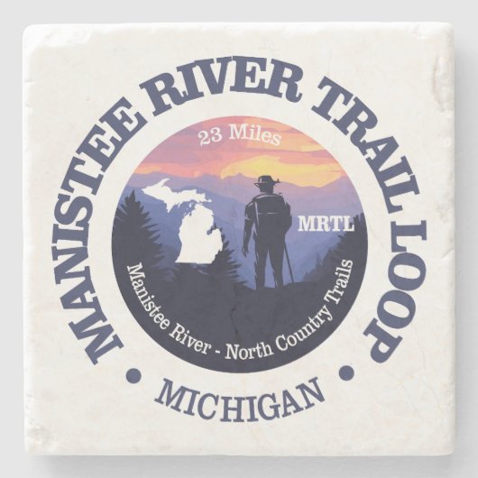 Manistee River Loop Trail (rd2) Steinuntersetzer (Vorderseite)