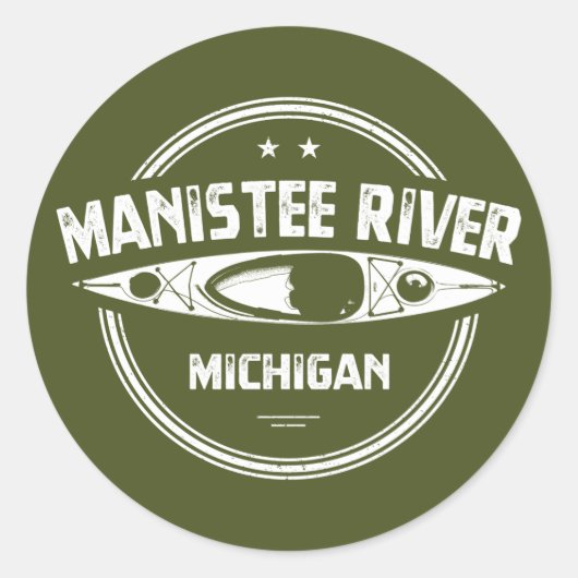 Manistee River, Michigan Runder Aufkleber (Vorderseite)