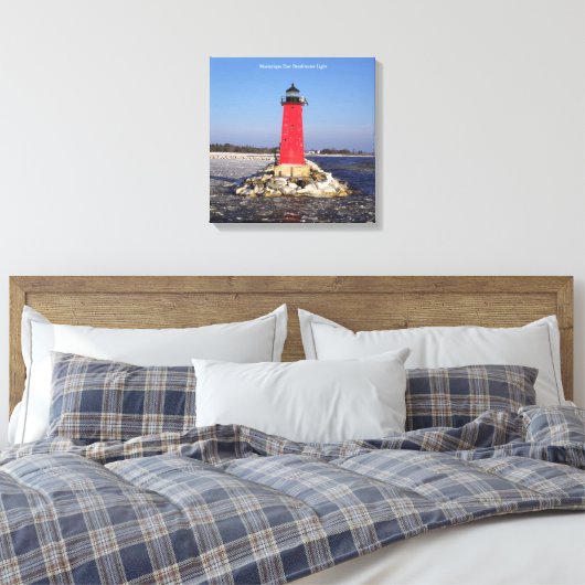 Manistique East Breakwater Light Leinwand (Insitu (Schlafzimmer))