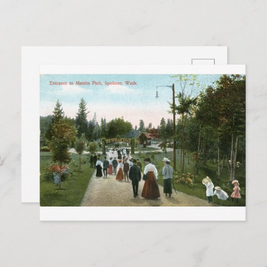 Manito Park Spokane Vintage Postkarte (Vorne/Hinten)