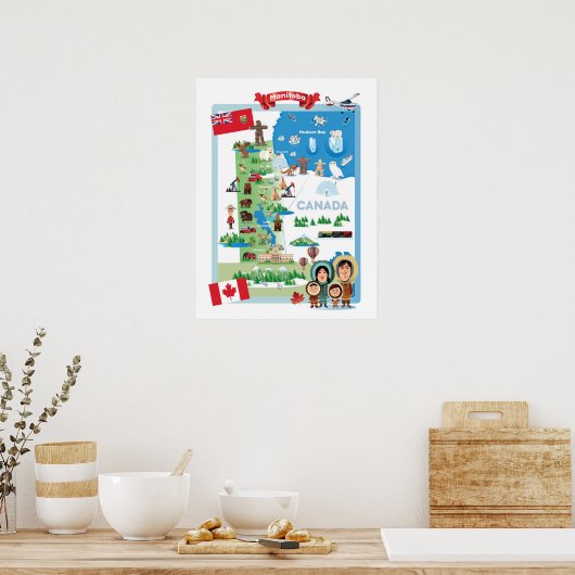 Manitoba Canada Cartoon Poster (Küche)