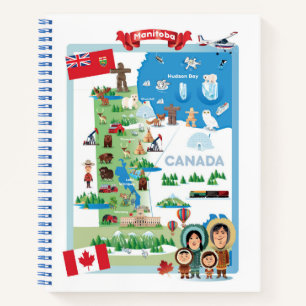 Manitoba Canada Cartoon Poster Notizblock