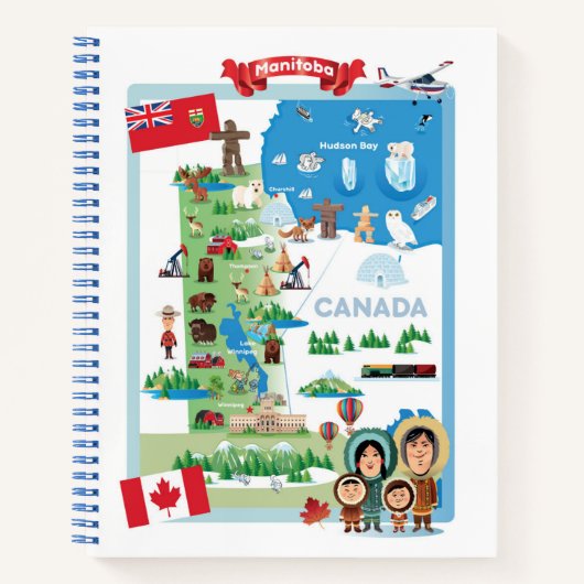 Manitoba Canada Cartoon Poster Notizblock (Vorderseite)