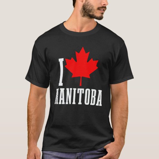 Manitoba Canada Maple Leaf Canadian Flag Pride T-Shirt (Vorderseite)
