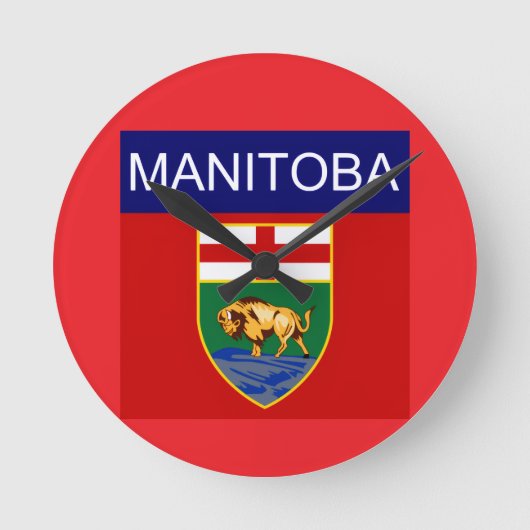 Manitoba-Flagge  Runde Wanduhr (Vorderseite)