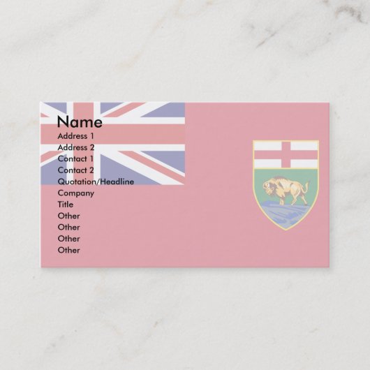 Manitoba-Flagge Visitenkarte (Vorderseite)