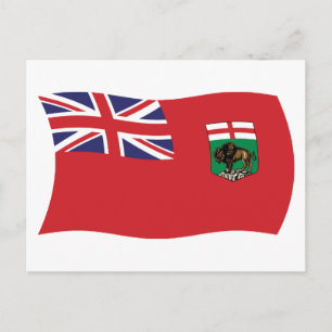 Manitoba-Flaggen-Postkarte Postkarte