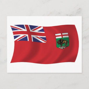 Manitoba-Flaggen-Postkarte Postkarte