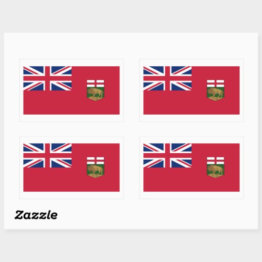 Manitoba Flags Graphic Rechteckiger Aufkleber (Blatt)