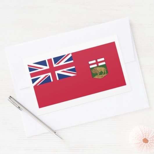 Manitoba Flags Graphic Rechteckiger Aufkleber (Umschlag)