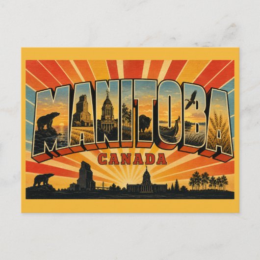 Manitoba Kanada Vintage Postkarte (Vorderseite)