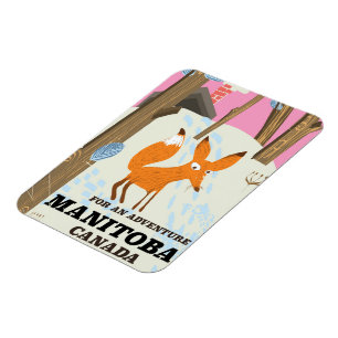 Manitoba Kanada Vintage-Reiseplakat Magnet