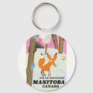 Manitoba Kanada Vintage-Reiseposter Schlüsselanhänger