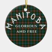 Manitoba Motto und Tartan Keramik Ornament (Vorne)
