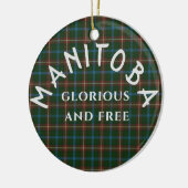 Manitoba Motto und Tartan Keramik Ornament (Links)