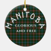 Manitoba Motto und Tartan Keramik Ornament (Hinten)