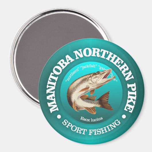 Manitoba Pike Fishing Magnet (Vorderseite/Rückseite)