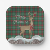 Manitoba Provincial Tartan and Christmas Deer Pappteller (Vorderseite)