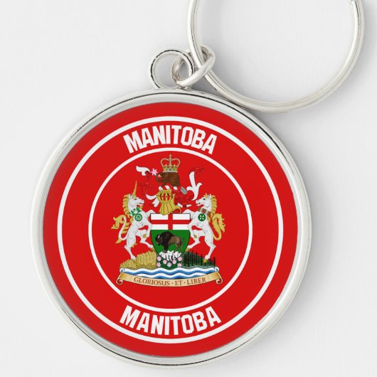 Manitoba RundEmblem Schlüsselanhänger (Vorne)